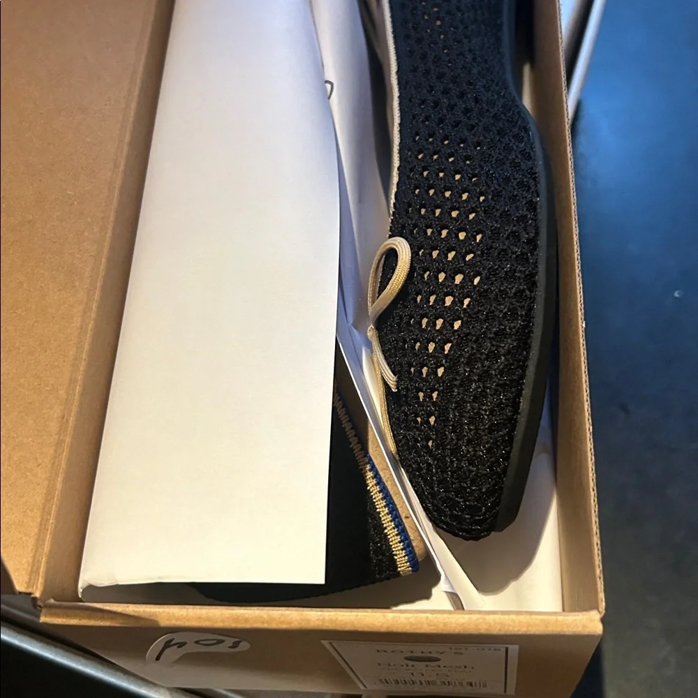 NIB Rothy's the ballet flat in noir mesh Black and Tan Flats size 11.5 - Picture 6 of 10